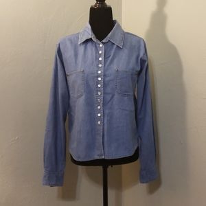 I am denim button down top womens size M